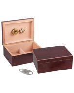 Two  spanish cedar humidors in cherry finish with adjustable divider, hygrometer and humidifier