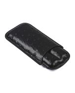 Ostrich 2 Cigar Case (Black)
